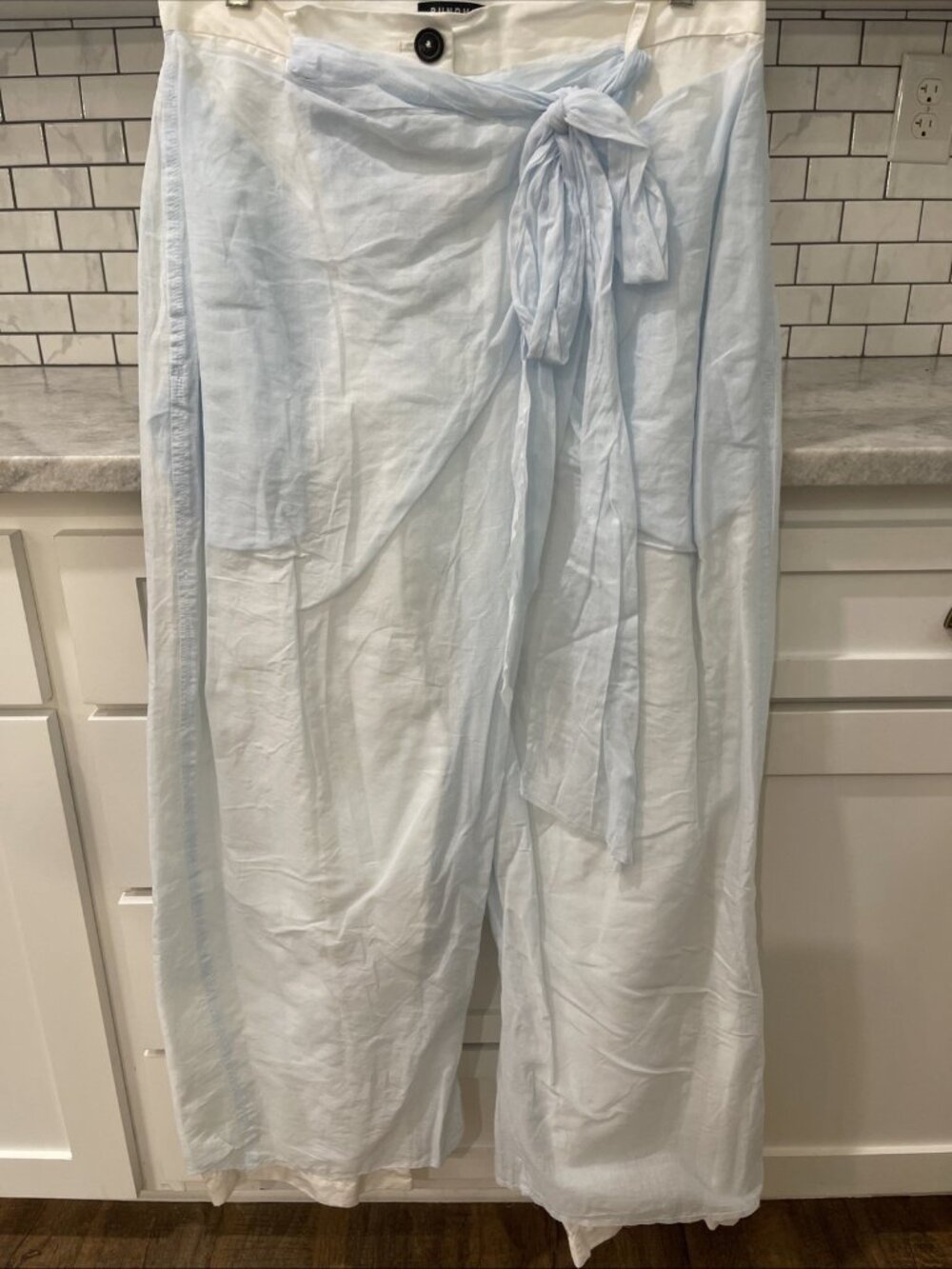 Rundholz Mainline Trousers Pants  Womens Small Blue Layered Tie Avant Garde